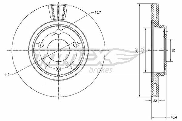 Brzdový kotúč TOMEX Brakes